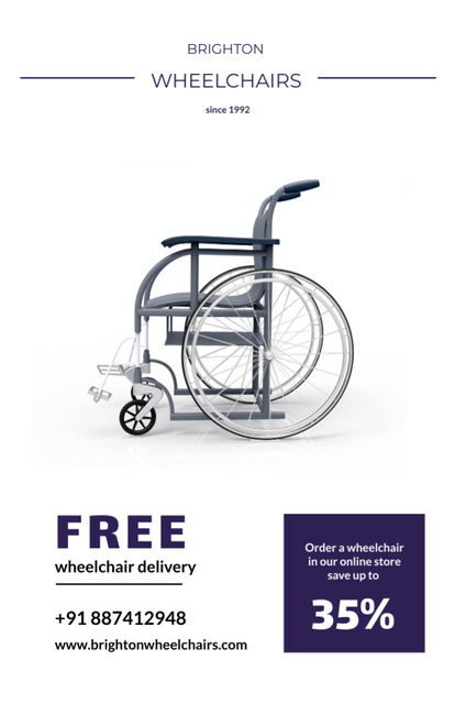 Sale of Wheelchairs in Store Flyer 5.5x8.5in Design Template