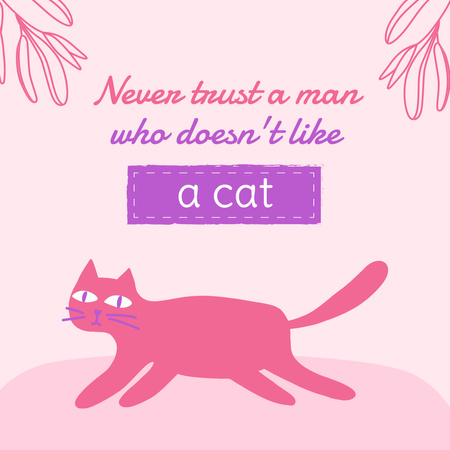 Wise Quote with Cute Cat Instagram Design Template