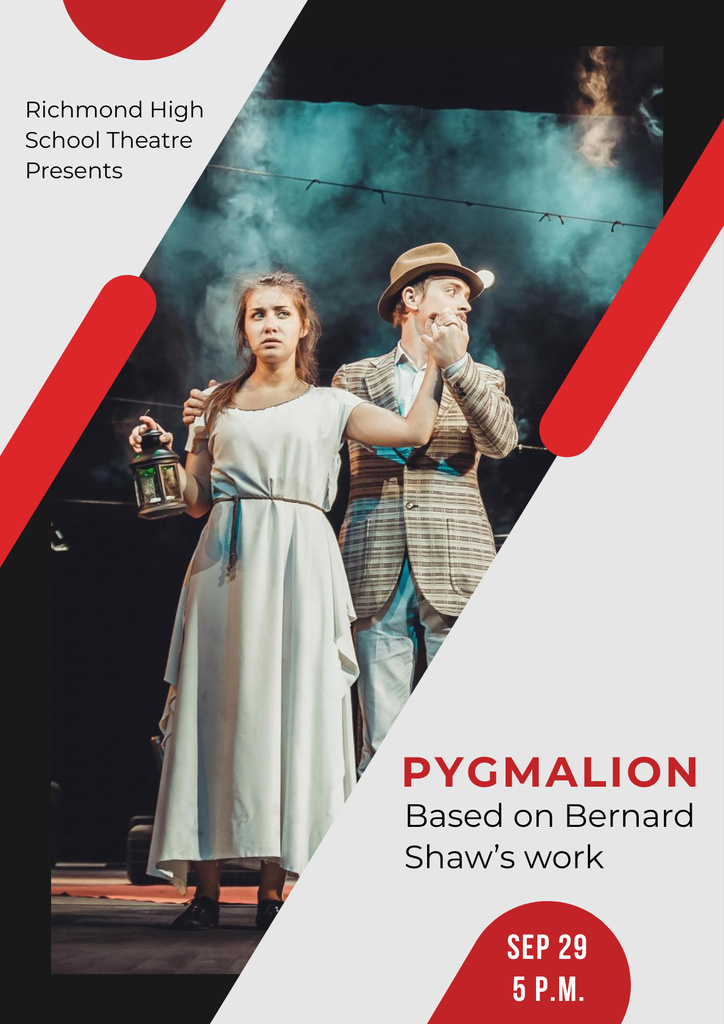 Pygmalion performance in Theater Poster Πρότυπο σχεδίασης