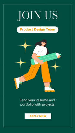 Modèle de visuel Embauche de l'équipe de conception de produits - Instagram Story