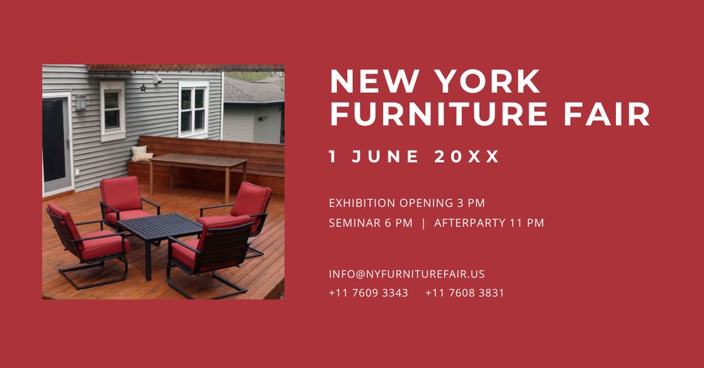 New York Furniture Fair Facebook AD Šablona návrhu