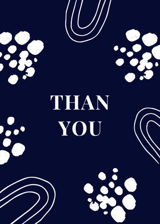 Thank You Message on Simple Dark Blue Postcard 5x7in Vertical Design Template