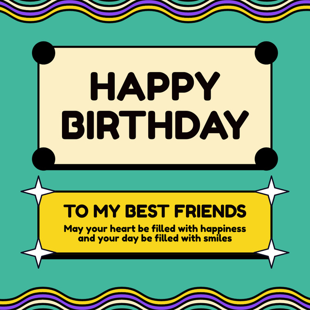 Simple Bright and Neutral Birthday Greeting LinkedIn postデザインテンプレート