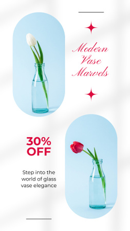 Vasos de vidro elegantes para casa a preço reduzido Instagram Story Modelo de Design