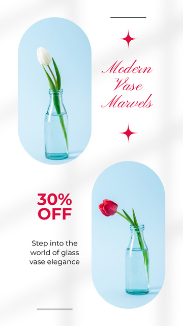 Elegant Glass Vases For Home At Reduced Price Instagram Story Πρότυπο σχεδίασης