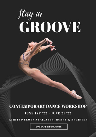 Dance Workshop Ad with Young Female Dancer Poster 28x40in Design Template