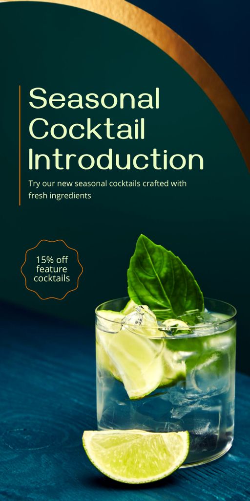 Introducing Refreshing Seasonal Mint Cocktail Graphic Modelo de Design