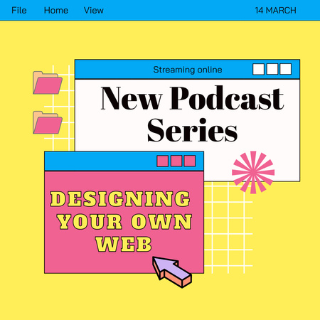 Ontwerpsjabloon van Instagram van Proposal for New Website Design Podcast Series