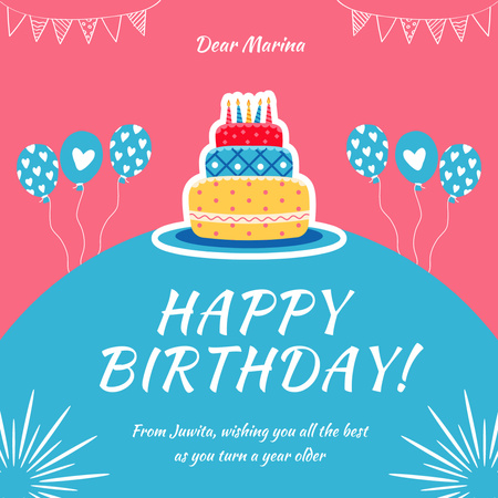 Platilla de diseño Birthday Party Cake and Fun Instagram