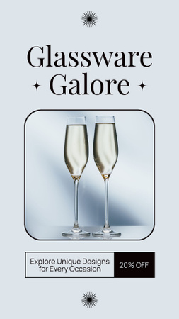 Designvorlage Budgetfreundliches Angebot an Trinkgeschirr aus Glas für Instagram Story