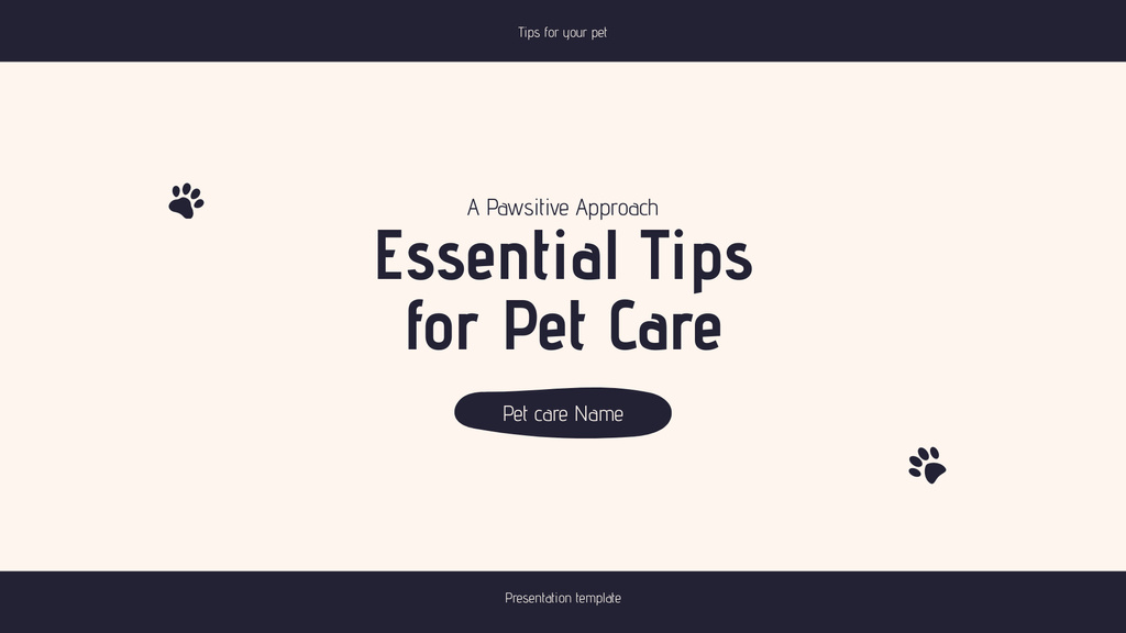 Essential Tips for Pet Care Presentation Wide Šablona návrhu