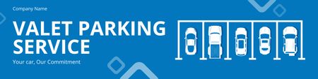 Služby parkování s obsluhou pro osobní vozy Twitter Šablona návrhu