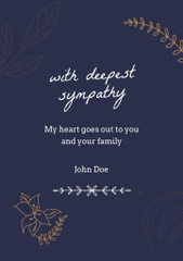 Sympathy Phrase With Floral Pattern In Blue