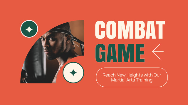 Combat Game Announcement with Fighter FB event cover Design Template