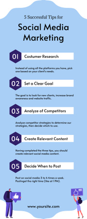 Helpful Tips For Social Media Marketing For Business Infographic Design Template