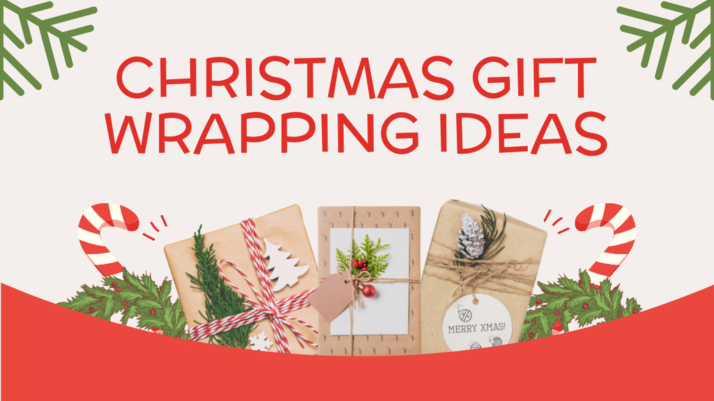 Designvorlage Christmas Gift Wrapping Ideas für Youtube Thumbnail