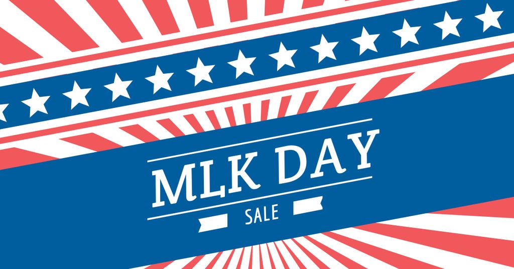 Designvorlage MLK Day Sale with American Flag für Facebook AD