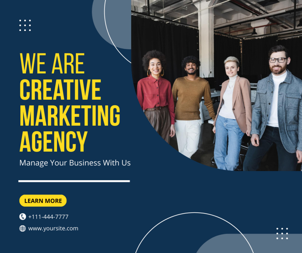 People of Creative Marketing Agency Facebook Πρότυπο σχεδίασης