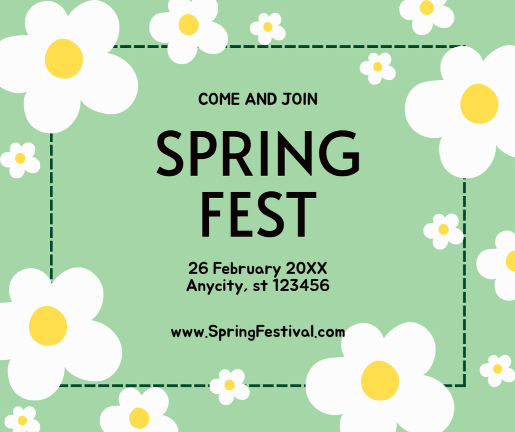 Spring Holiday Festival Announcement Facebook Design Template