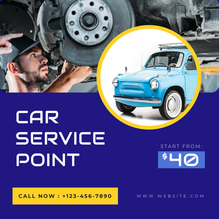 Designvorlage Car Service Point Ad für Instagram