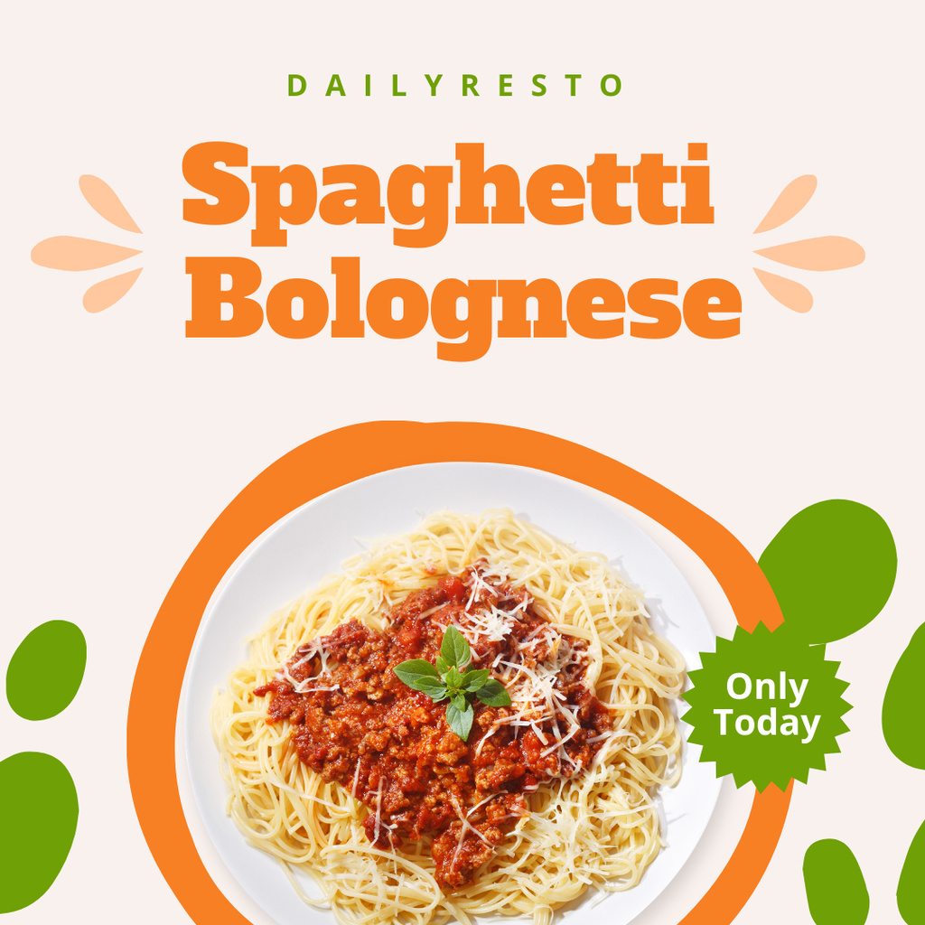 Spaghetti Bolognese Special Offer Instagram Šablona návrhu