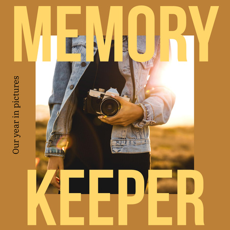 Memories Book with Guy holding Camera Photo Book Design Template