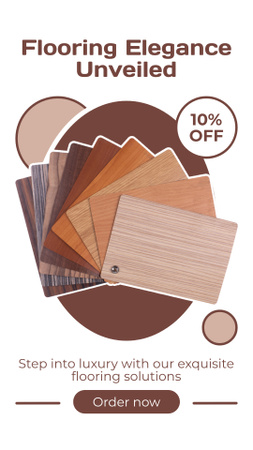 Cenově dostupný podlahový servis s dřevěnými vzorky Instagram Story Šablona návrhu