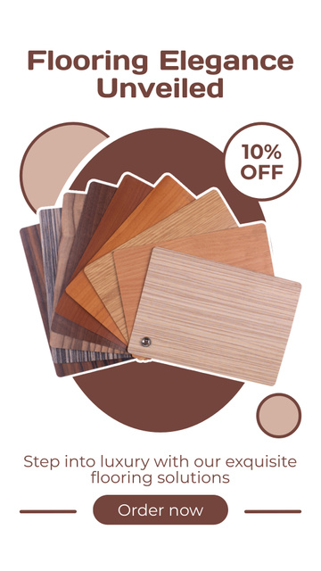 Designvorlage Affordable Flooring Service With Wooden Samples für Instagram Story