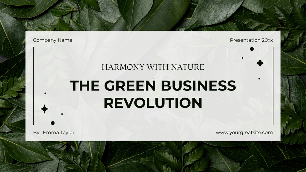 Environmental and Green Business Statistics Presentation Wide Tasarım Şablonu