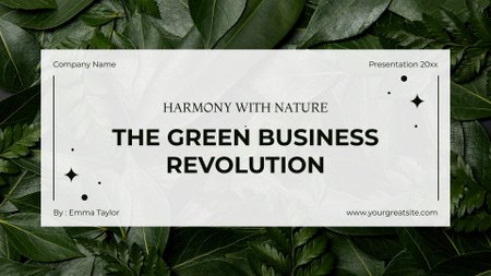 Статистика окружающей среды и зеленого бизнеса Presentation Wide – шаблон для дизайна