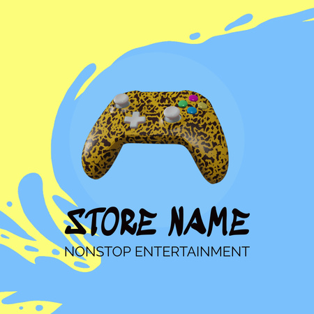 Platilla de diseño Game Console Rotating With Slogan Animated Logo