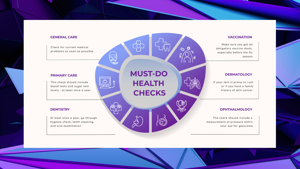 Health Checks list Mind Map Modelo de Design