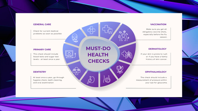 Template di design Health Checks list Mind Map