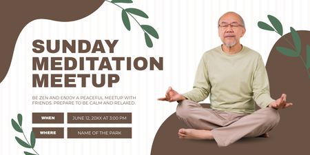Sunday Meditation Meetup For Seniors With Friends Twitter Design Template