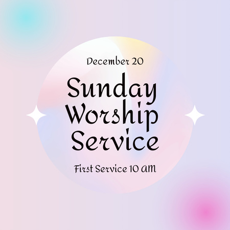 Designvorlage Sunday Worship Service Announcement für Instagram