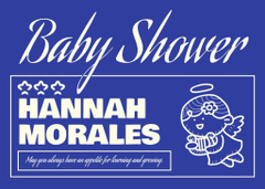 Baby Shower Invitation on Bright Blue