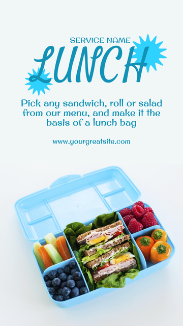 School Food Ad with Healthy Lunch TikTok Video Modelo de Design