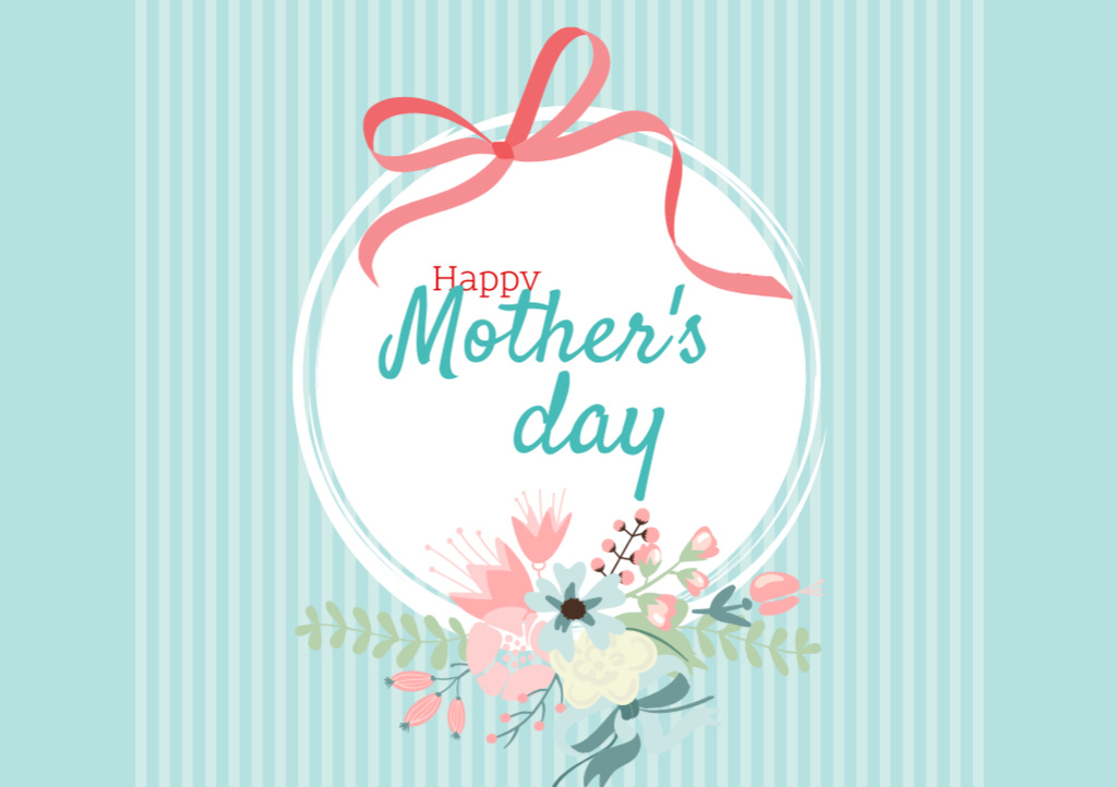 Happy Mother's Day Greeting Postcard A5 Design Template
