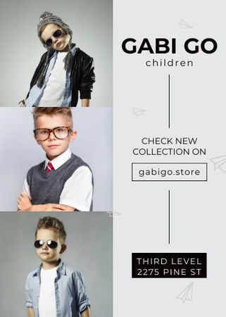 Children clothing store with stylish kids Flayer – шаблон для дизайну