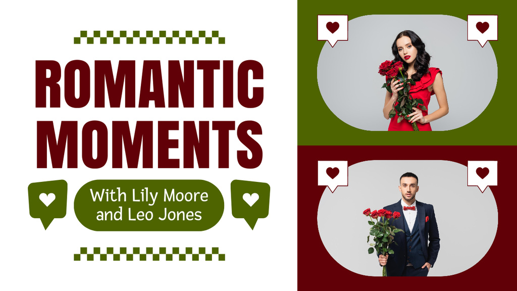 Romantic Moments With Vlogger Due Valentine's Day Youtube Thumbnail Design Template