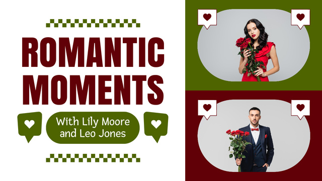 Romantic Moments With Vlogger Due Valentine's Day Youtube Thumbnail Design Template