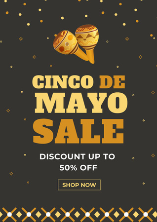 Cinco de Mayo Discount Poster Tasarım Şablonu