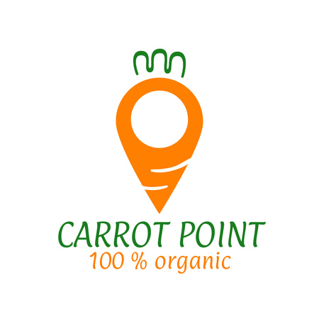Creative Illustration of Carrot as Map Mark Logo 1080x1080px – шаблон для дизайну