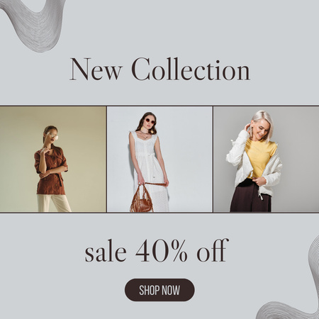 New Fashion Collection for Women Sale Collage Instagram Design Template