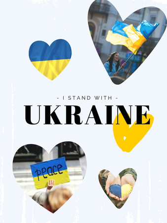 Az emberek Ukrajnával állnak Poster US tervezősablon