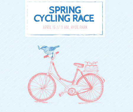 Spring Cycling Race Announcement on Light Blue Facebook Πρότυπο σχεδίασης