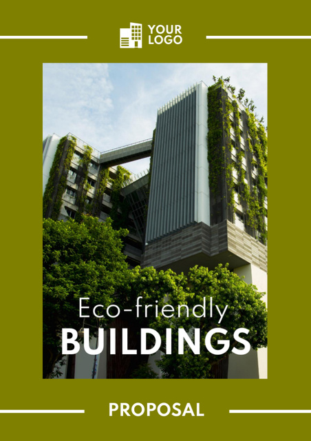 Eco-Friendly Building with Vertical Garden Proposal Modelo de Design
