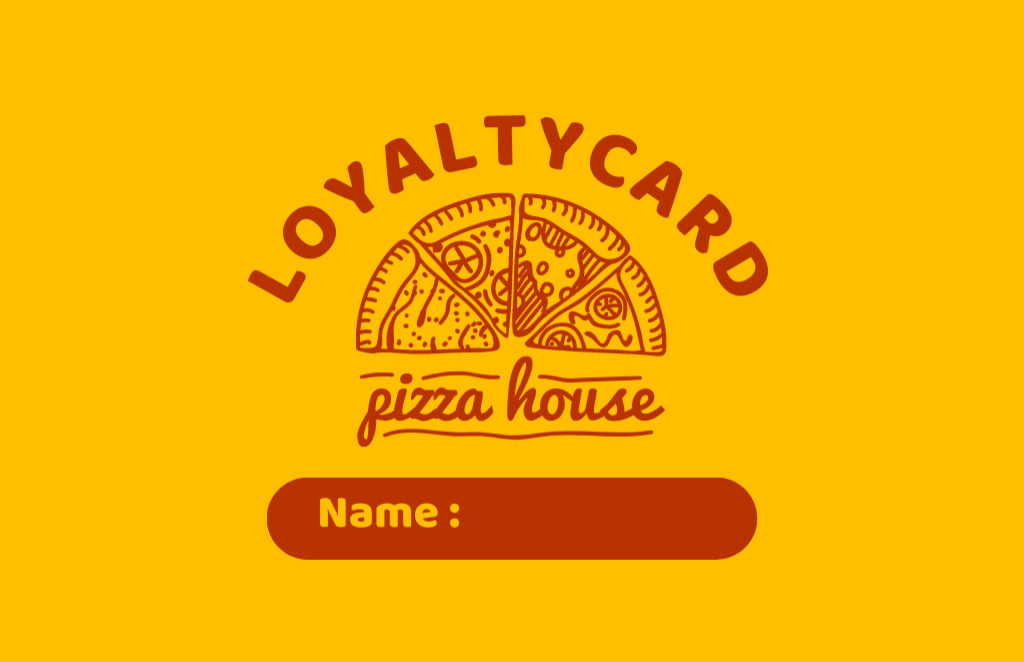 Pizzeria Loyalty Card Business Card 85x55mmデザインテンプレート