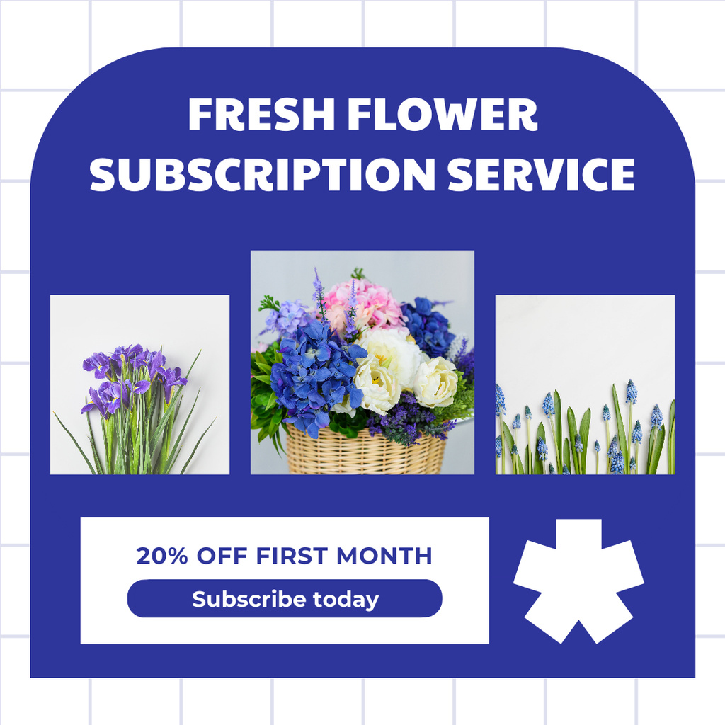 Collage with Fresh Flowers at Reduced Price Instagram AD Design Template