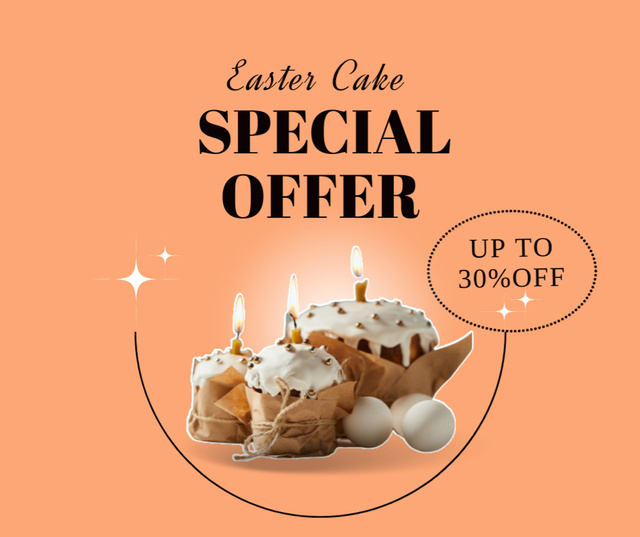 Ontwerpsjabloon van Facebook van Easter Cakes' Special Offer